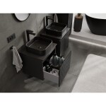 MEXEN/S - Rivel koupelnová skříňka pod umyvadlo 50, 1 šuplík, reliéf , černá mat 91A20-05047-1-BF71