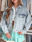Dámská oversize džínová bunda STEFANIA modrá FashionStreet TY4895 XL