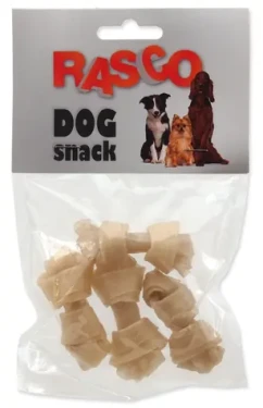 Rasco Žvýkací uzel z buvolí kůže 6,25 cm / Pamlsek pro psy / 4 ks (4904-69002)