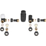 CERANO - Koupelnový radiátorový set Arlen - ústřední vytápění - boční připojení - 558W - černá matná - 1800x300 mm CER-416458