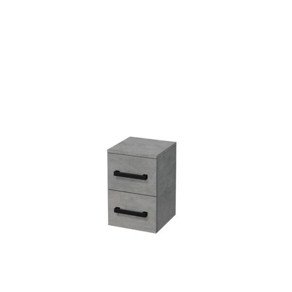 Koupelnová skříňka nízká s černou úchytkou SAT Cube Way 32,5x49,3x33 cm beton mat CUBE3CN32BE CUBE3CN32BE