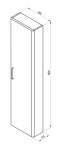 RAVAK - Balance II Vysoká skříňka 40x18x160 cm, 1 dvířka L/P, bílá X000001816