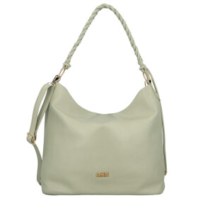 Moderní dámská koženková kabelka na rameno Bonnie, světle zelená