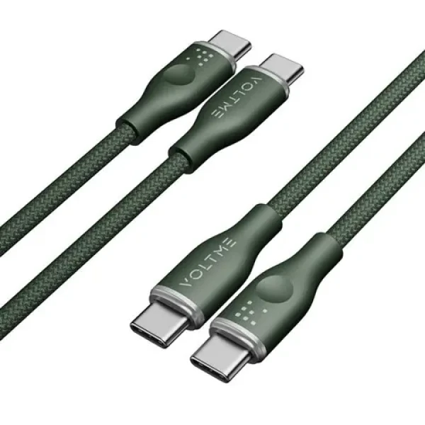 VOLTME Powerlink Rugg Series CTC Kabel USB-C(M) 3A/60W 1m zelená / 2x USB-C(M) (C2051)
