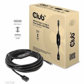 CLUB3D CAC-1538 kabel USB-C na USB-A M/F černá 10m / 5Gbps (CAC-1538)