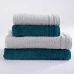 Sada froté ručníků a osušek MELISA šedá + petrolejová 4 ks