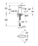 GROHE - Eurostyle Cosmopolitan Páková umyvadlová baterie S, chrom 3355720E