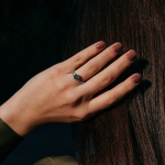 LUNICA Stříbrný prsten MECHOVÝ ACHÁT Velikost prstenu: 9 (EU: 59-61) 0681_9