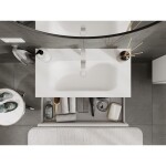 MEXEN/S - Rivel koupelnová skříňka 90 cm s umyvadlem Vela, 1 šuplík, reliéf , bílá mat 91A20-09023-1-BF01-W23M01