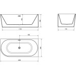 MEXEN/S - Mia volně stojící rohová vana pravá 180 x 80, bílá, sifon a přepad černá 52691808000P-70