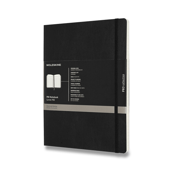 Zápisník Moleskine Professional - měkké desky, XL - černý