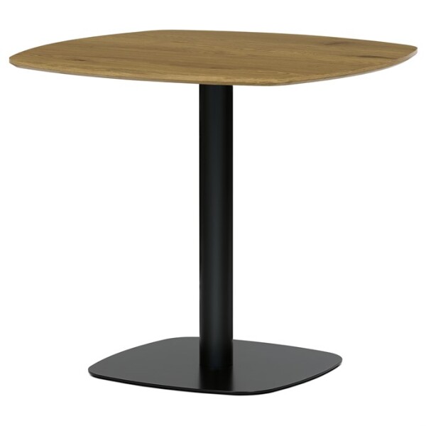 Stůl jídelní, deska MDF, dekor dub, černý kov