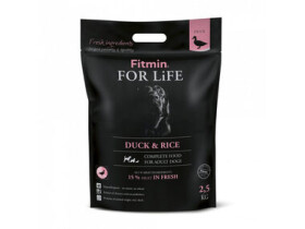Fitmin dog For Life Duck Rice 2.5kg / Kompletní hypoalergenní krmivo pro dospělé psy všech plemen (8595237020959)