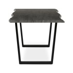 Stůl jídelní, 180x90x75 cm, MDF deska, dekor šedý dub, kovová nohy ve tvaru U, černý matný lak