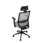 Židle kancelářská, šedá MESH síťovina, šedá látka, plastový kříž, synchronní mechanismus, kolečka pro tvrdé povrchy