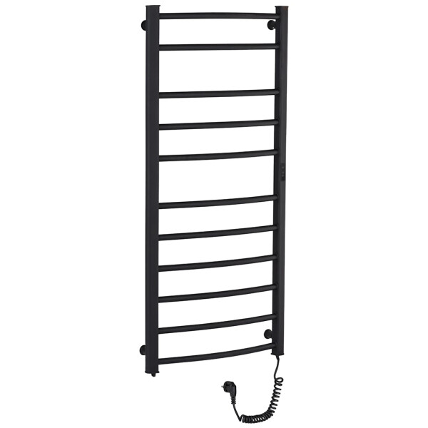CERANO - Elektrický sušák ručníků Luca, s displejem - 187 W - černá matná - 1160x550 mm LIV-EG-11-55-D