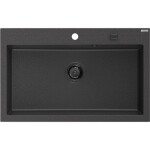 MEXEN/S - Elix granitový dřez 1-miska 800 x 500 mm, černá kropenatá, sifon černá 6527801005-76-B