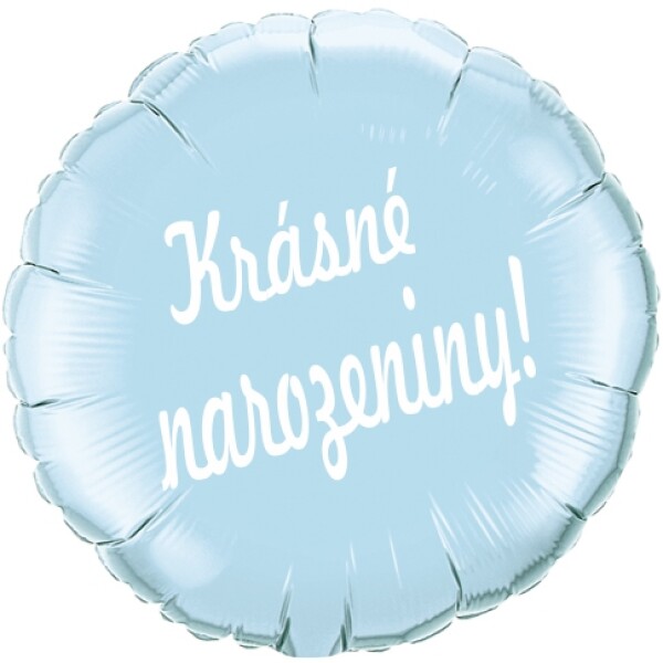 Balónek fóliový světle modrý kruh Krásné narozeniny! Balonky.cz Balónek fóliový světle modrý kruh Krásné narozeniny! Balonky.cz