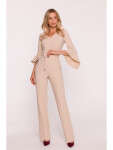 S416 Kombinéza s volánkovými rukávy - béžová EU L