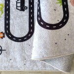 DumDekorace Šedý dětský koberec - safari výlet Šířka: 120 cm | Délka: 180 cm