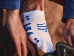 Kompresní ponožky Compressport No Show Socks - WHITE/BLUE Velikost: T1