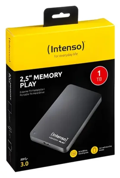 Intenso Memory Play 1TB černá / Externí disk / 2.5" / USB 3.0 / R: 85 MB/s / W: 75 MB/s (6021460)