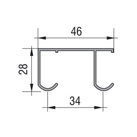 ProALU Horní vodící kolejnice Forma :: délka 2m (22PA182139-2)