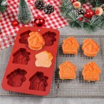 Dortisimo Silikonová forma na pečení/na mražené dezerty Vánoční domečky (na 6 ks)