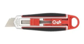 WEDO Cutter Safety Long Blade černo-červená / Odlamovací nůž / Vysouvací čepel 60 mm / Bezpečnostní pojistka (78830)