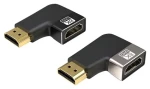 PremiumCord Adaptér HDMI A F/M Space Grey / Redukce / zahnutá 90° vlevo / 8K/60Hz / 4K/120Hz (kphdma-42)