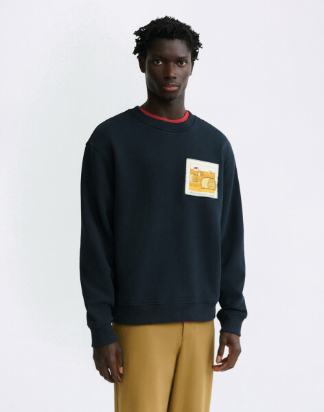 Thinking MU Straw Camp Navy Leon Sweatshirt NAVY L