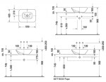 DURAVIT - Bacino Umyvadlo na desku, 55x42 cm, s přepadem, bílá 0334520000