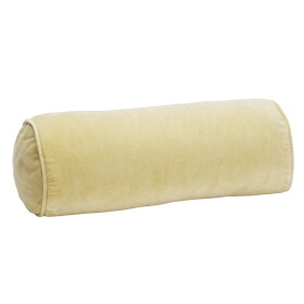 MADAM STOLTZ Sametový polštář válec Honey, žlutá barva, textil