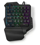 Nedis Herní klávesnice jednoruční / Klávesnice / membránová / RGB / USB-A / kabel 1,6 m (GKBDS110BK)