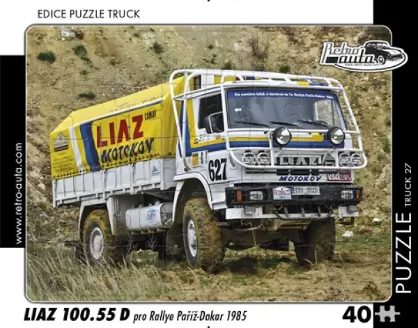 RETRO-AUTA Puzzle TRUCK č.27 Liaz 100.55 D pro Rallye Paříž-Dakar (1985)