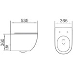 MEXEN - Lena Závěsná WC mísa Rimless Tornado včetně sedátka s slow slim, duroplast, bílá lesk 3022L4000T