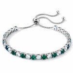 Náramek se smaragdovými zirkony Cianoti, Zelená 26 cm