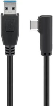 MicroConnect kabel USB-C 90° úhel (M) - USB3.0 A (M) 2m černá / 5000Mbit/s (USB3.1CA2A)