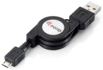 Equip USB-A – Micro-USB B černý / Kabel / USB 2.0 / Vysouvací / 1 m (128595)