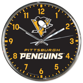 Wincraft Hodiny Pittsburgh Penguins NHL Chrome Clock