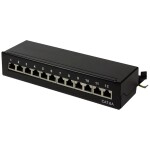 Intellinet 24-Port Cat6a Patchpanel geschirmt 1HE Kabeleinführung 90° abgewinkelt schwarz 24 portů patch panel 483 mm (1