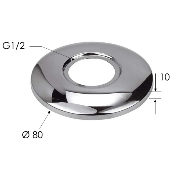 SAPHO - XL Rozeta G1/2", 80, chrom RS8020