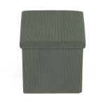 Taburet s úložným prostorem, zelená manšestrová látka