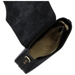 Luxusní dámská kožená crossbody kabelka Delami Vera Pelle Aviva, černá