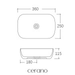 CERANO - Umyvadlo keramické Carlo - na desku - bílá lesklá - 36x25 CER-476996