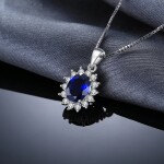 Stříbrná souprava šperků Swarovski Elements Kate, stříbro 925/1000, Modrá 40 cm + 5 cm (prodloužení)