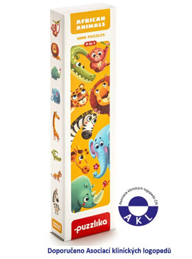 Africká zvířátka: naučné puzzle zvířátek: 16 dílků