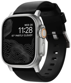 Nomad Modern Band řemínek pro Apple Watch 46mm/49mm černá/stříbrná (NM01908685)