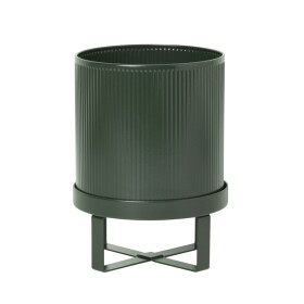 Ferm Living Kovový květináč Bau Dark Green 24 cm, zelená barva, kov