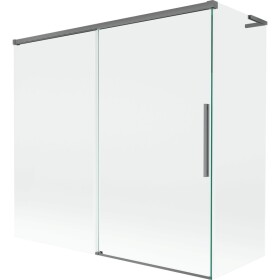 MEXEN/S - Rox L vanová zástěna 2-křídlová posuvná 170 + 75 x 150, transparent, grafit metal 8C9L-170-075-95-00